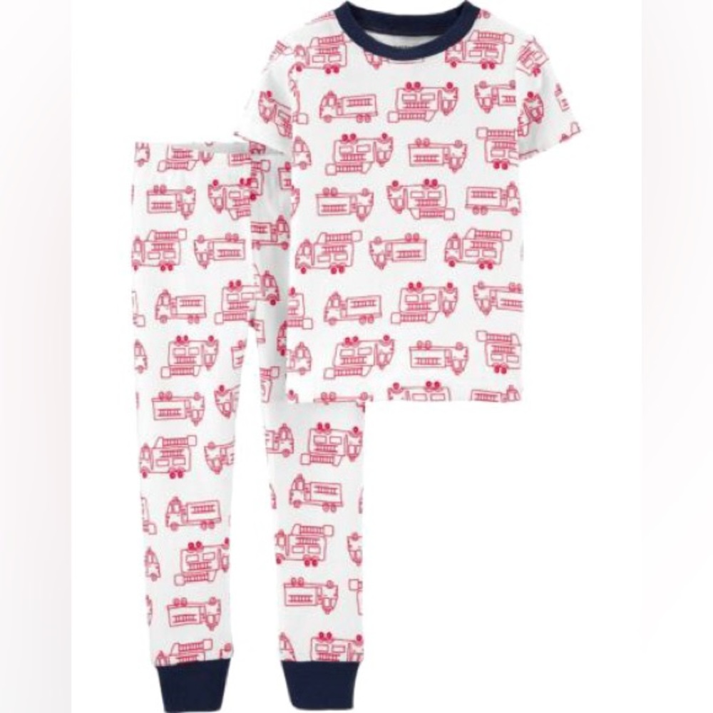 NWT Carter's 2-Piece Fire Truck Fire Engine Pajamas size 10